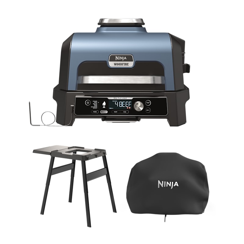 Ninja Woodfire Pro Connect XL Electric BBQ Grill & Smoker with Stand & Cover