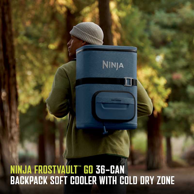 クーラー Ninja FrostVault™ Go 36-Can Backpack Soft Cooler with Cold Dry
