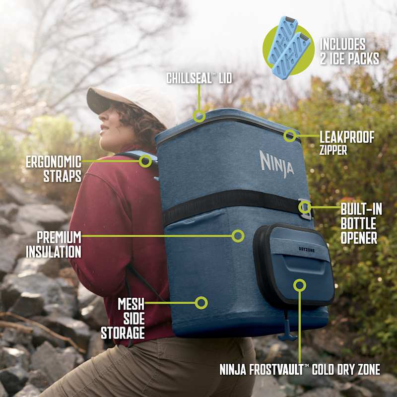 Ninja FrostVault™ Go 36-Can Backpack Soft Cooler with Cold Dry