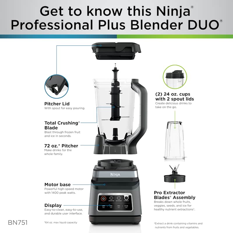 Ninja® Professional Plus & Personal Blender DUO® with Auto-iQ