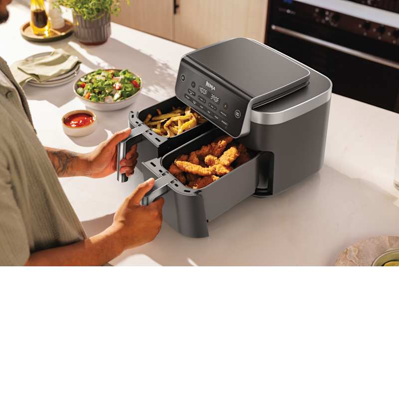 グレイシャー Ninja® DualZone™ 8-QT 6-in-1 2-Basket Air Fryer, Grey | SharkNinja CA