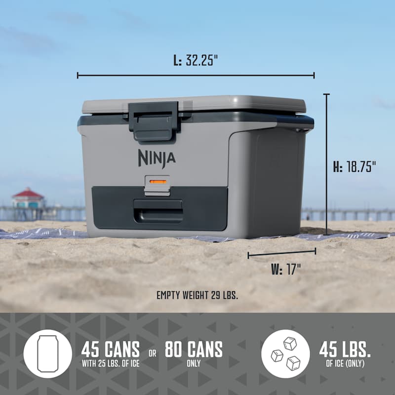 Ninja FrostVault™ 50qt Hard Cooler with Cold Dry Zone, Slate Gray