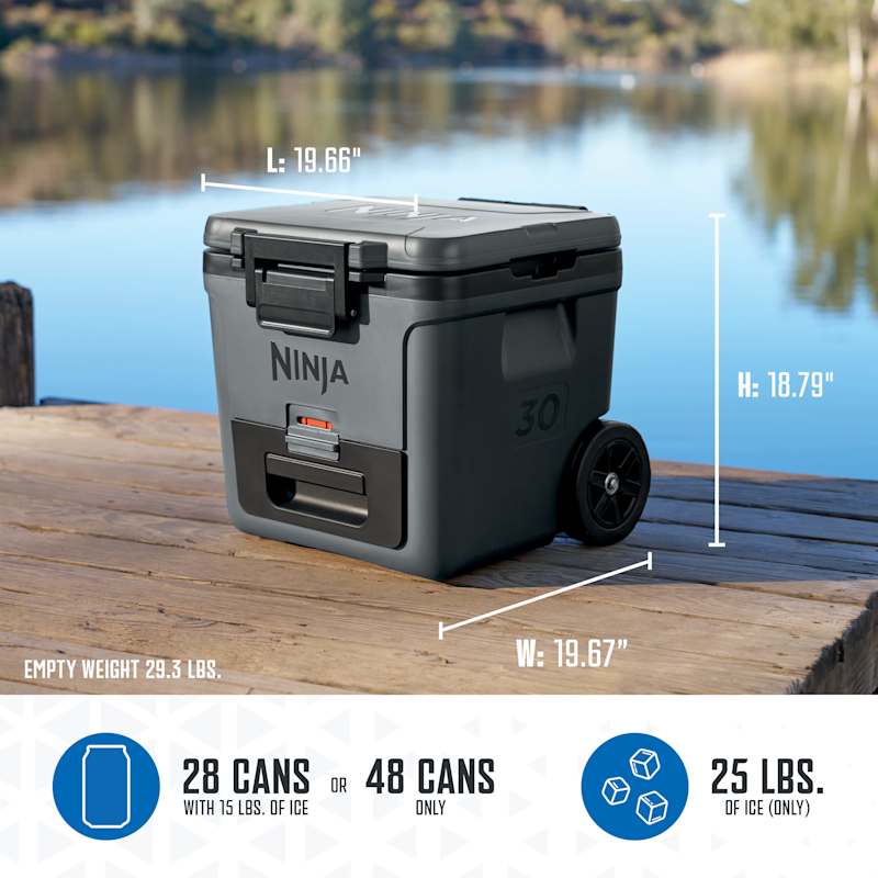Ninja FrostVault™ 30qt Wheeled Cooler with Dry Zone (Charcoal Gray