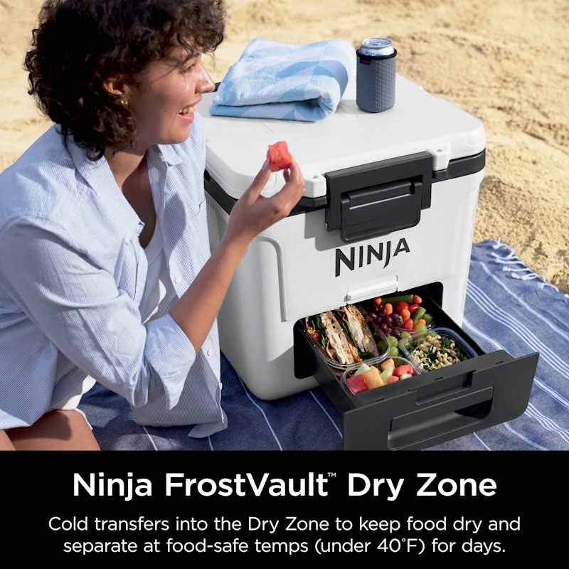 Ninja FrostVault™ 30qt Wheeled Cooler with Dry Zone (Cloud White)