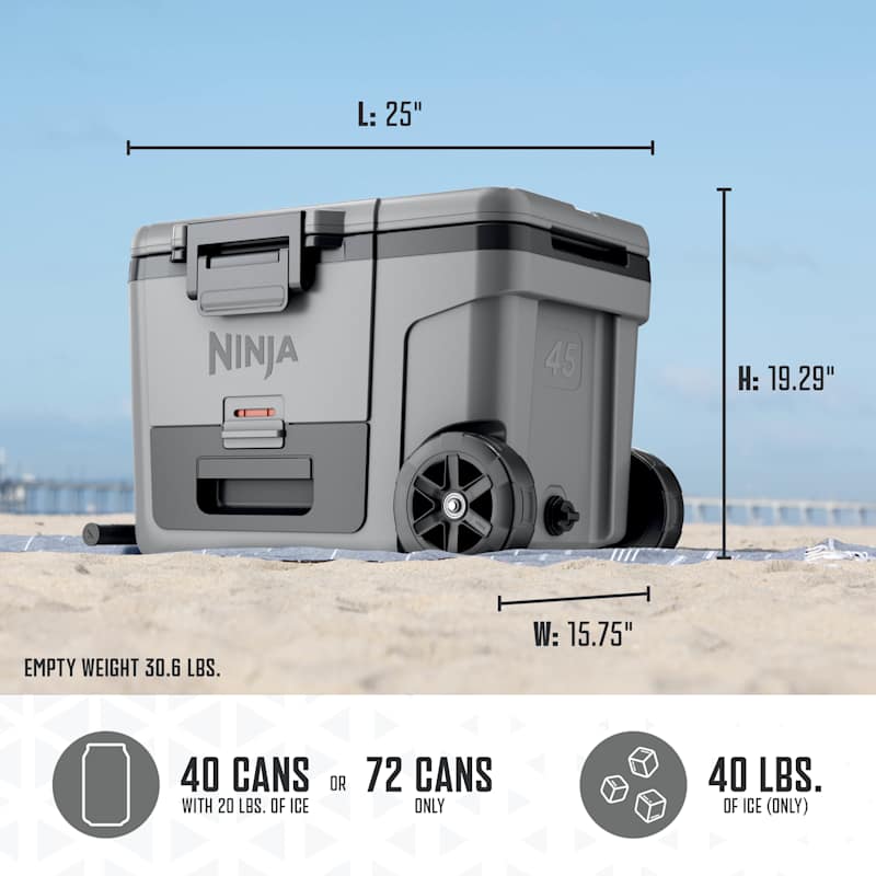 Ninja FrostVault™ 45qt Wheeled Cooler with Dry Zone, Slate Gray