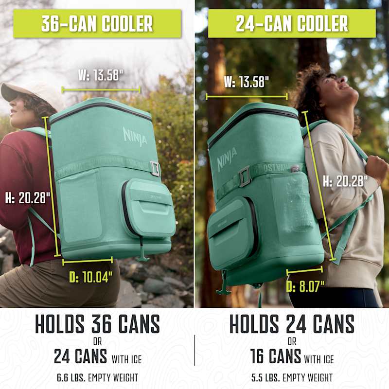 Ninja Outdoor FrostVault™ Go 24-Can Backpack Soft Cooler with Cold