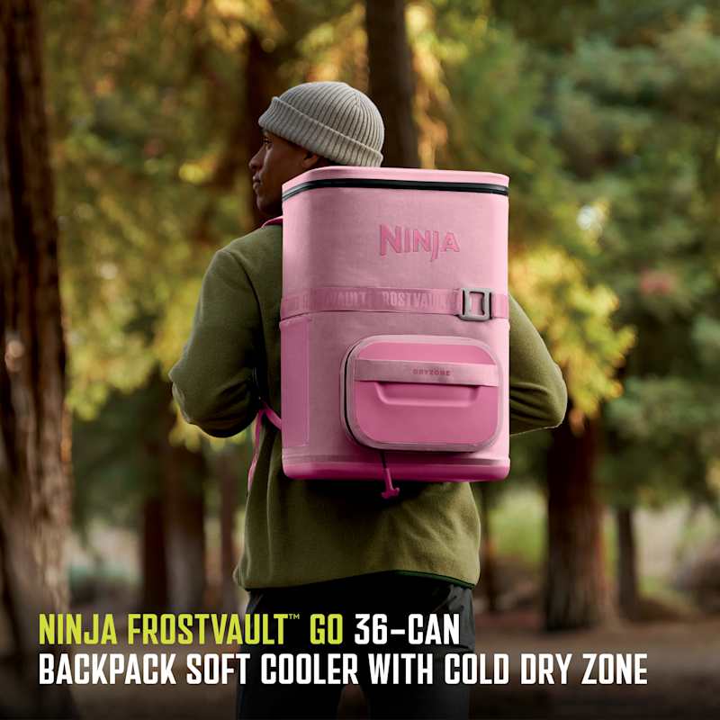 Ninja FrostVault™ 36 Can Backpack Cooler in Petal Pink | SharkNinja