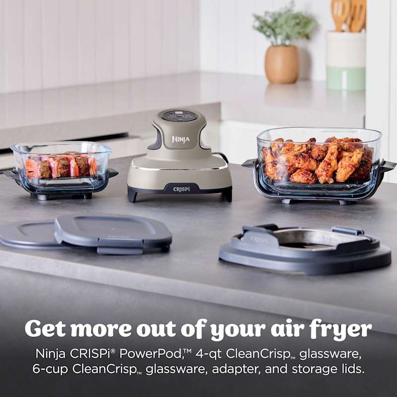 Ninja Crispi™ 4-in-1 Portable Glass Air Fryer Cooking System, Sand