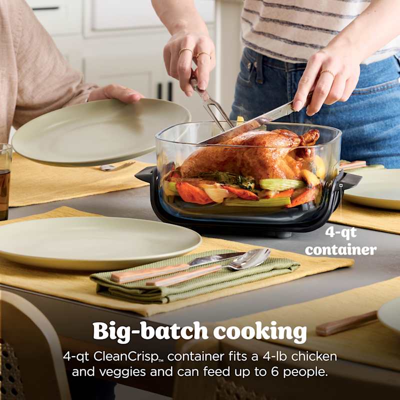 Ninja Crispi™ 4-in-1 Portable Glass Air Fryer Cooking System, Sand