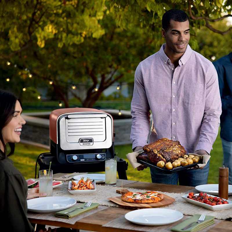 thumbnail image 2 of Ninja 12" Pizza Stone With Rack - Compatible With Ninja Woodfire OO100/OO101 Outdoor Pizza Ovens 2 of 14
