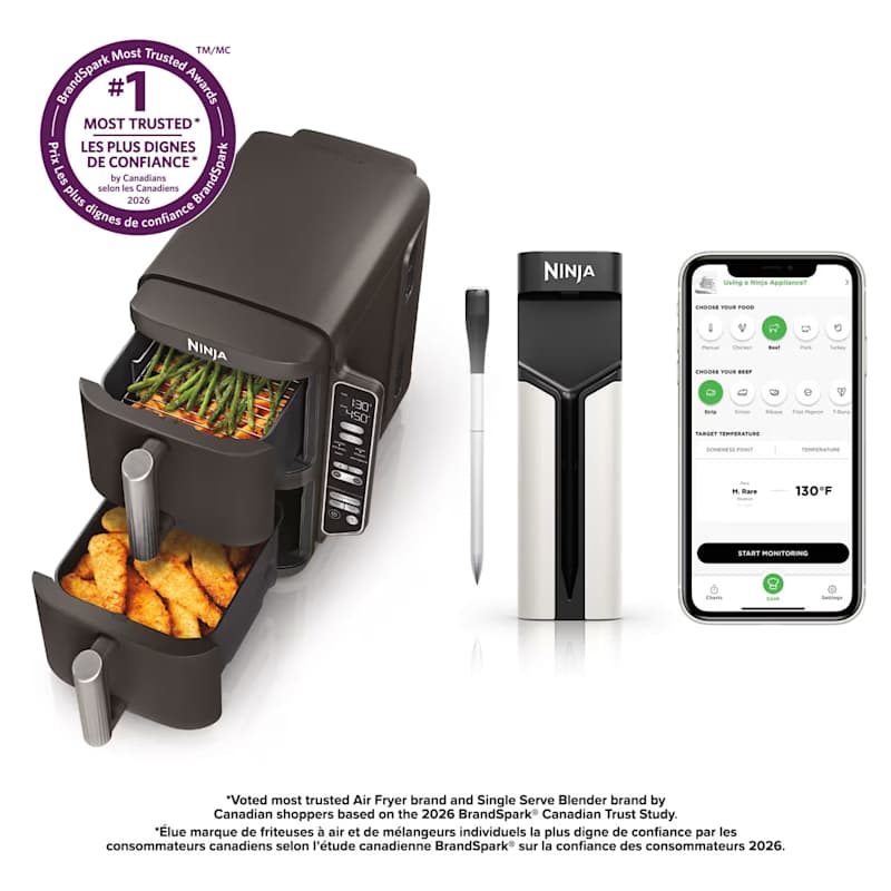 Ninja DoubleStack 2-Basket Air Fryer and Wireless Thermometer