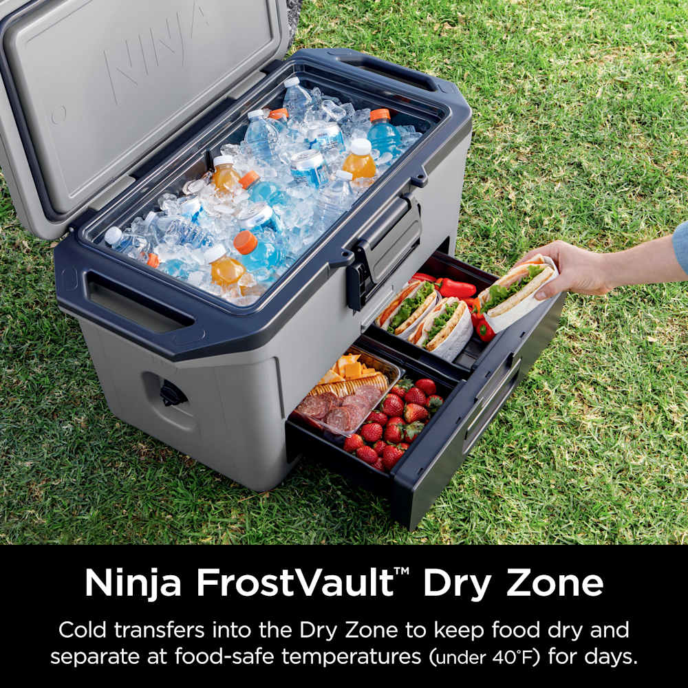Ninja FrostVault™ 50qt Hard Cooler with Cold Dry Zone, Slate Gray
