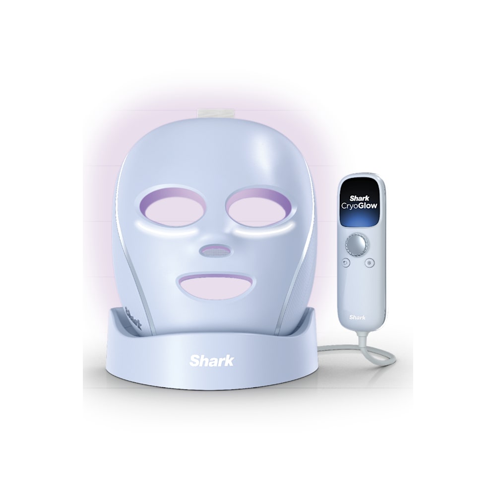 Shark™ CryoGlow™ Red Blue & Infrared iQLED Face Mask & Under Eye Cooling w/ Charging Stand