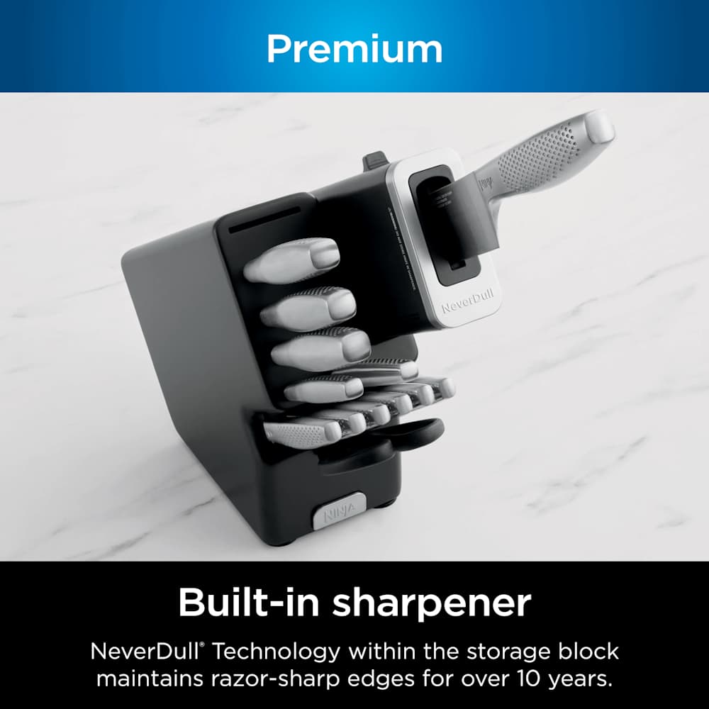Ninja NeverDull™ Premium 14-Piece Stainless Knife System with ProChef™ Wireless Thermometer