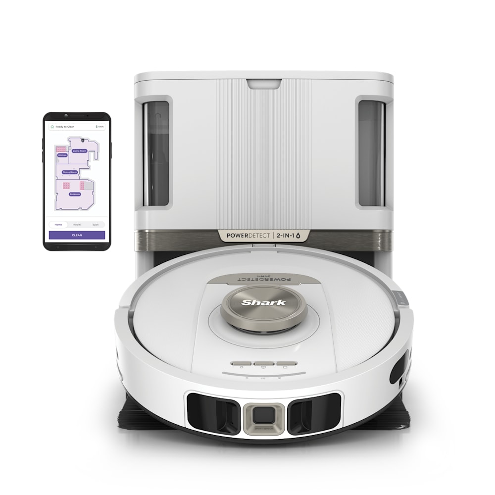 Shark PowerDetect™ 2-in-1 Robot Vacuum and Mop with NeverTouch™ Pro Base (White)