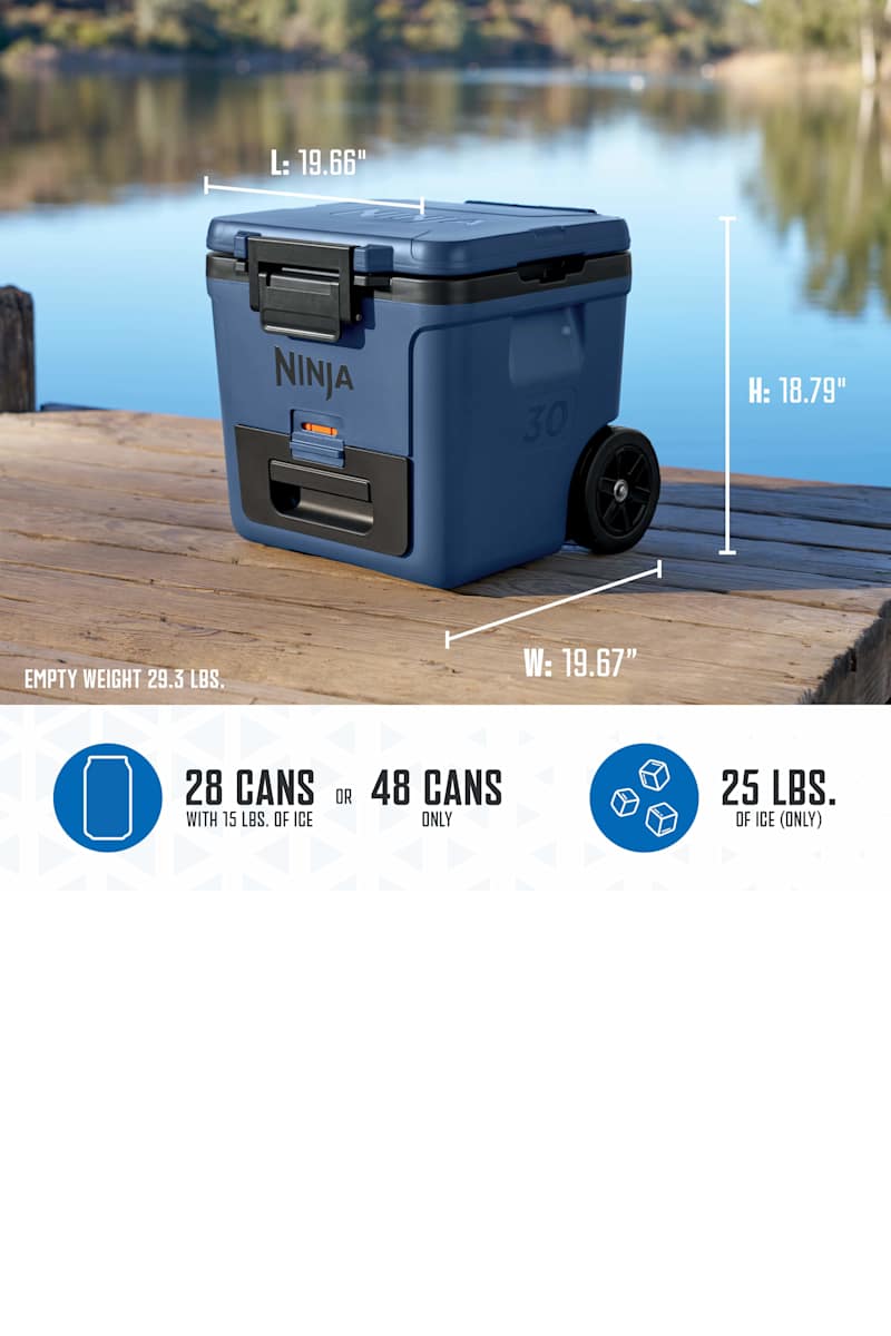 Ninja FrostVault™ 30qt Cooler with Wheels in Lakeshore Blue