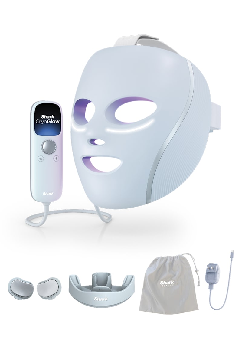 Shark™ CryoGlow™ Red Blue & Infrared iQLED Face Mask & Under Eye Cooling w/ Charging Stand