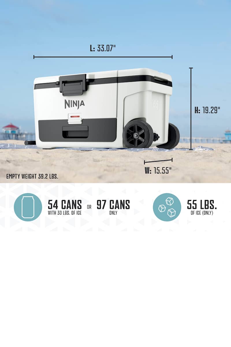 サンシャインレッド2k箱(3~4房入)【正味1.5k以上】 Ninja FrostVault™ 42qt Cooler with Wheels in Lakeshore Blue