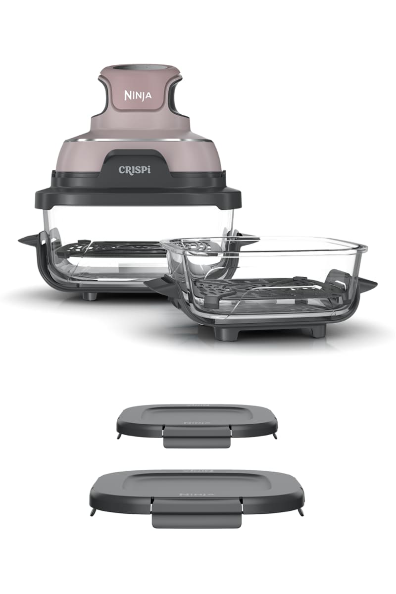 ninja crispi エアフライヤー　ガラスポータブル調理システム　ピンク Ninja Crispi® 4-in-1 Portable Glass Air Fryer Cooking System