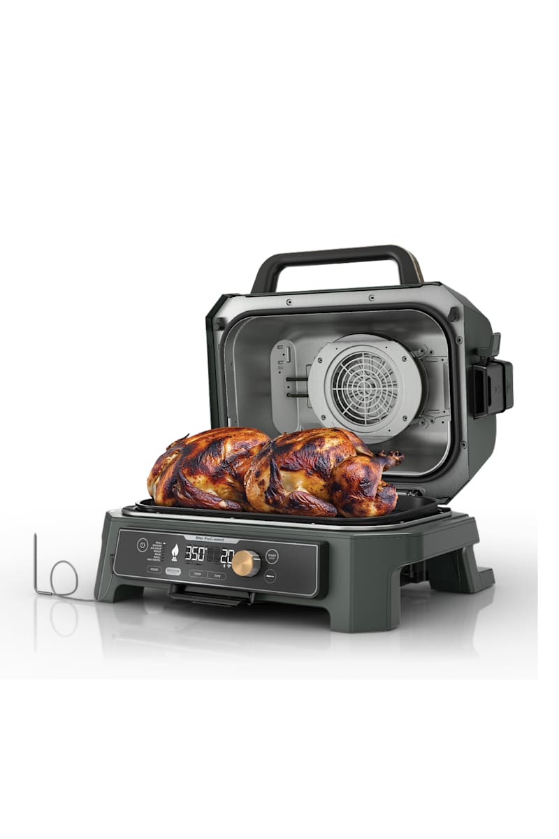 バーベキュー・調理用品 north woods fire set Ninja Woodfire Premium XL BBQ Grill in Green and Gold | SharkNinja