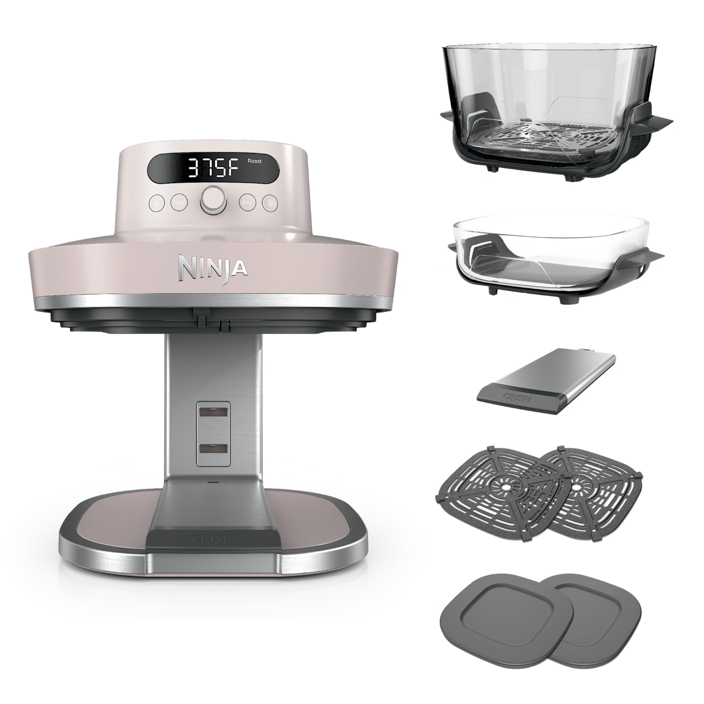 Ninja Crispi® Pro 6-in-1 Countertop Glass Air Fryer, Rose Quartz