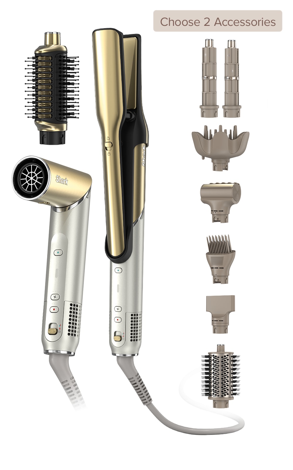 Build Your Own Shark Glam™ Ceramic & Powerful Air Styling & Drying System (Gold)