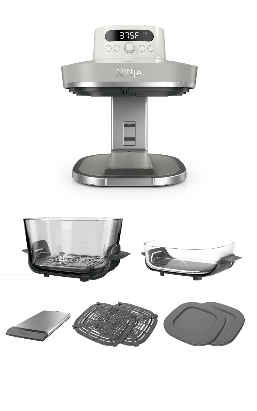 Ninja Crispi® Pro 6-in-1 Countertop Glass Air Fryer, Bone