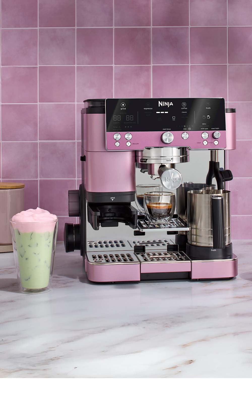 Ninja Luxe™ Café Premier Espresso Machine in Raspberry Blush