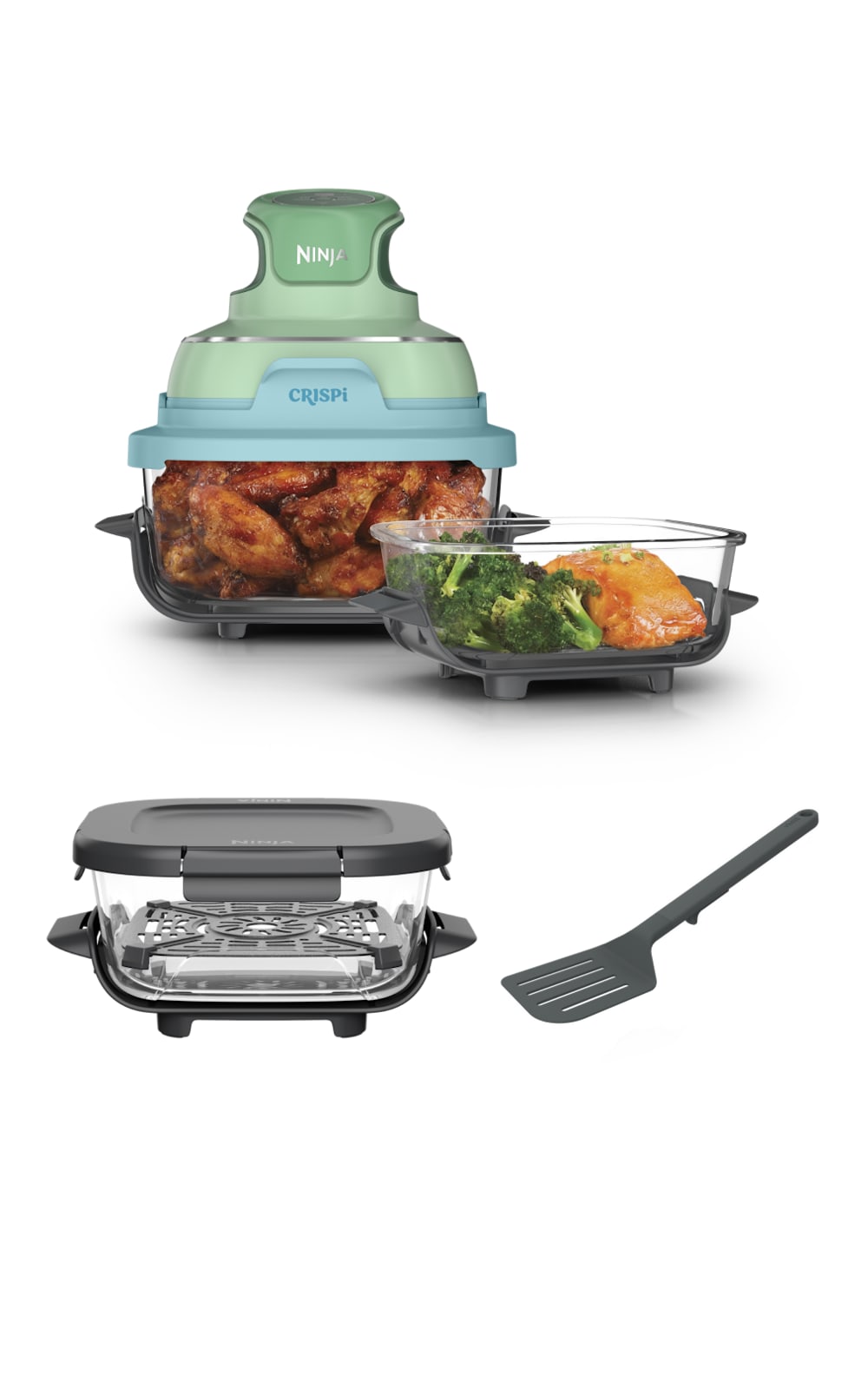 Ninja Crispi® 4-in-1 Portable Glass Air Fryer Cooking System, Mango Clouds